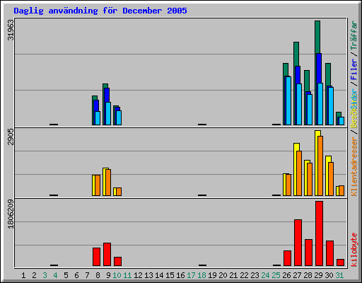 Daglig anv�ndning f�r December 2005