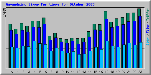 Anv�ndning timme f�r timme f�r Oktober 2005