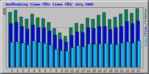 Användning timme för timme för July 2008