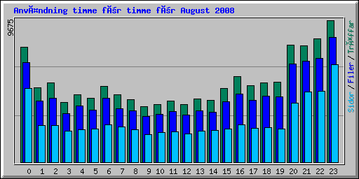 Användning timme för timme för August 2008