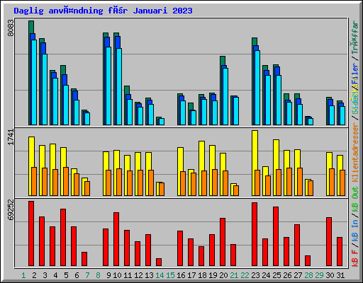 Daglig användning för Januari 2023