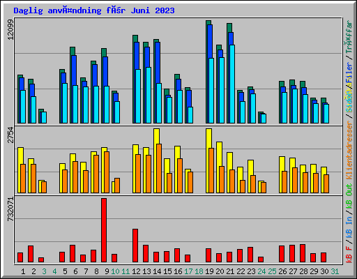 Daglig användning för Juni 2023